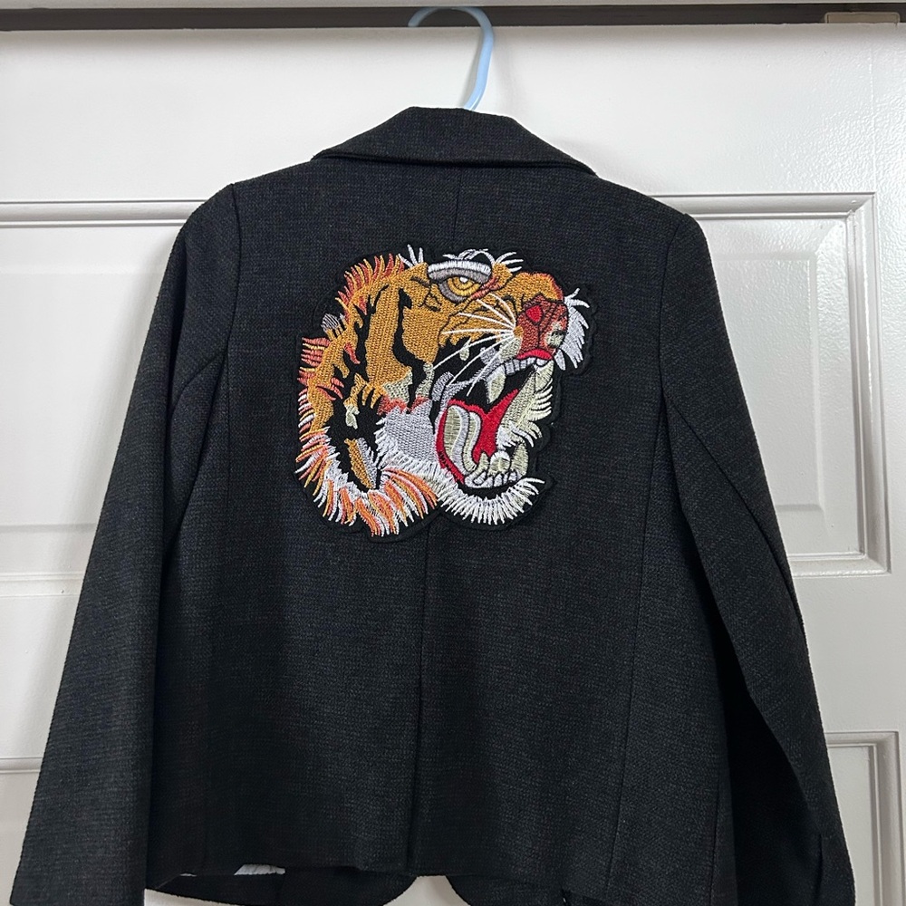Lola + The Boys Black Jacket and pants with Embroidered Tiger